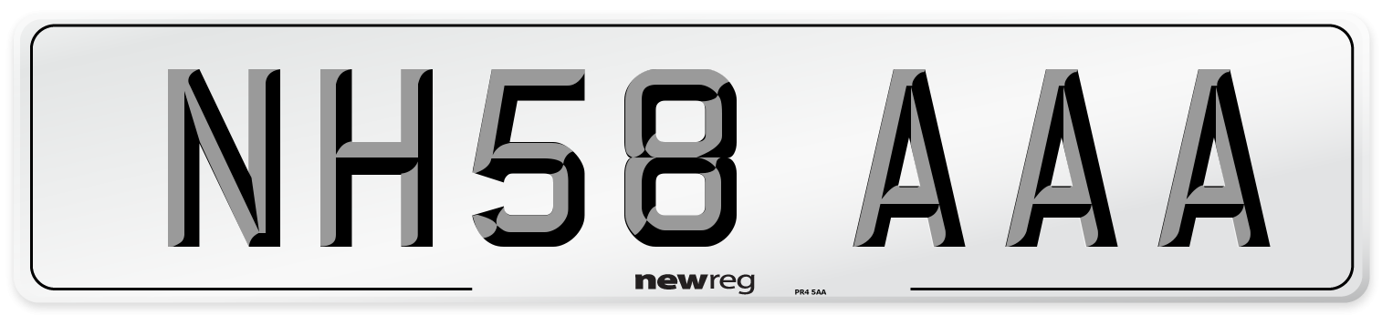 NH58 AAA Number Plate from New Reg